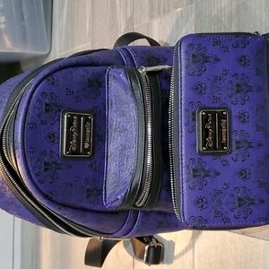 Loungefly haunted mansion mini backpack and wallet